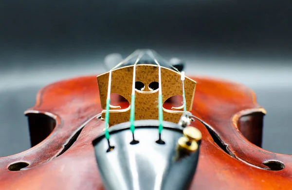 Violino Professionale Dal Punto Vista Dei Suonatori Con Particolare Attenzione — Foto Stock