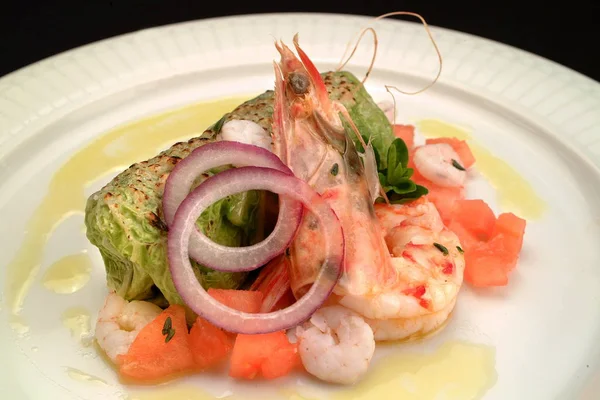 Recetas Comida Italiana Rollos Col Rellenos Gambas — Foto de Stock