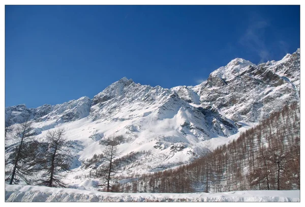 意大利北部的高山雪山景观 — 图库照片