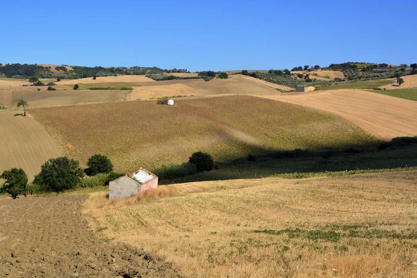 Paisagens ensolaradas no campo de Molise, no sul da Itália . — Fotografia de Stock