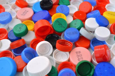 Renkli plastik kapaklar dokusuna.