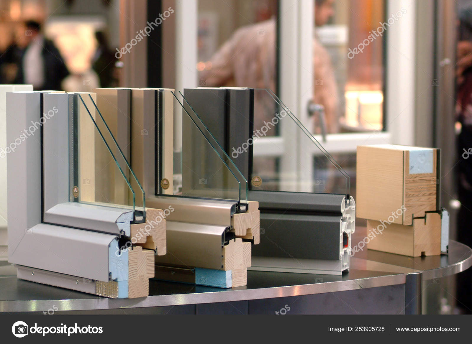 Window frames for thermoacoustic insulation with double glazing Stock Photo by ©LuigiB2302