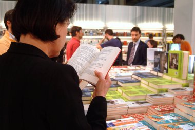 Turin, Piedmont/İtalya-05-13-2016 - yıllık Uluslararası Kitap Fuarı, Salone del Libro, İtalya en büyük Kitap Fuarı.