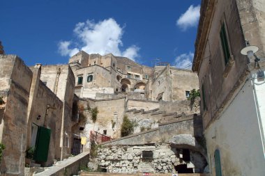 Matera, Basilicata, İtalya ve Sassi Matera, Unesco Dünya Mirası Merkezi Rupestrian kiliselerin Park