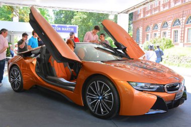 Torino, Piedmont, İtalya. -06 / 09 / 2018 - Valentino Park ve Kalesi 'ndeki yıllık 