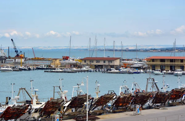 Termoli Molse Italy 2020 Old Port Fishing Boats Moored Pier — Stock Photo, Image