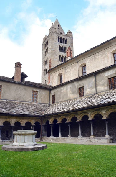 Aosta Aosta Valley Italien 2019 Den Romanska Klostret Den Kollegiala — Stockfoto