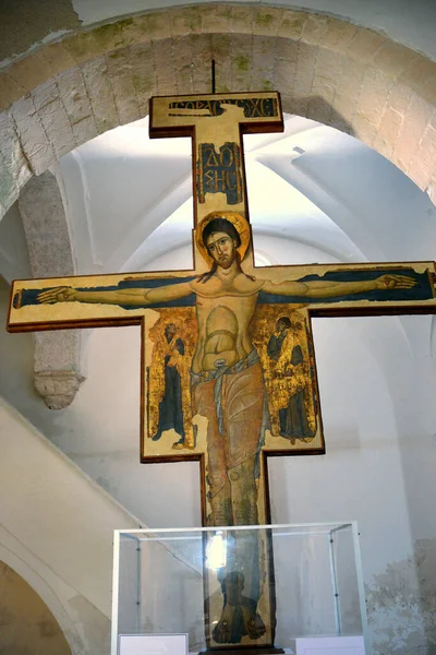 Tremiti Pouilles Italie 2020 Crucifix Bois Dans Église Maria Mare — Photo