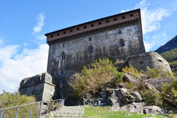 Verres Aosta Valley Italien Det Antika Slottet Verres — Stockfoto