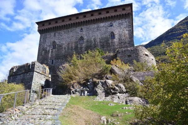 Verres Aosta Valley Italien Det Antika Slottet Verres — Stockfoto