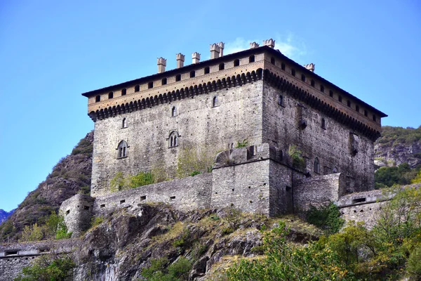 Verres Aosta Valley Itálie Starobylý Hrad Verres — Stock fotografie
