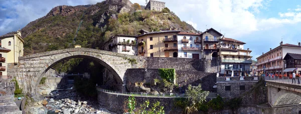 Pont Saint Martin Aosta Valley Italien 2020 Panoramautsikt Över Den — Stockfoto