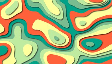 3D soyut kağıt sanat tarzı, iş sunumları, el ilanları, posterler, baskılar, dekorasyon, kartları, broşür kapak için tasarım düzen