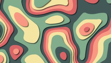 3D soyut kağıt sanat tarzı, iş sunumları, el ilanları, posterler, baskılar, dekorasyon, kartları, broşür kapak için tasarım düzen