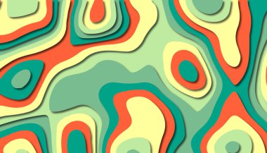 3D soyut kağıt sanat tarzı, iş sunumları, el ilanları, posterler, baskılar, dekorasyon, kartları, broşür kapak için tasarım düzen