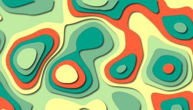 3D soyut kağıt sanat tarzı, iş sunumları, el ilanları, posterler, baskılar, dekorasyon, kartları, broşür kapak için tasarım düzen