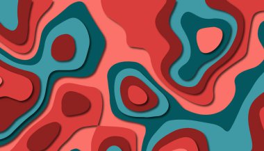 3D soyut kağıt sanat tarzı, iş sunumları, el ilanları, posterler, baskılar, dekorasyon, kartları, broşür kapak için tasarım düzen