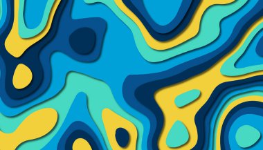 3D soyut kağıt sanat tarzı, iş sunumları, el ilanları, posterler, baskılar, dekorasyon, kartları, broşür kapak için tasarım düzen