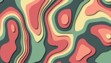 3D soyut kağıt sanat tarzı, iş sunumları, el ilanları, posterler, baskılar, dekorasyon, kartları, broşür kapak için tasarım düzen