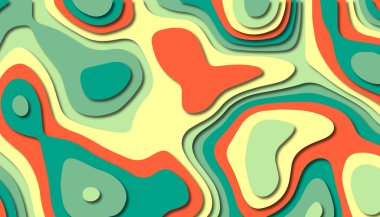 3D soyut kağıt sanat tarzı, iş sunumları, el ilanları, posterler, baskılar, dekorasyon, kartları, broşür kapak için tasarım düzen