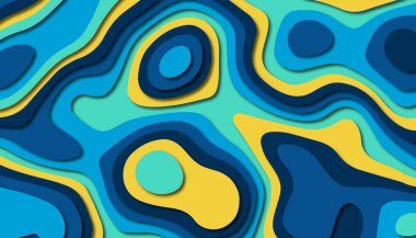 3D soyut kağıt sanat tarzı, iş sunumları, el ilanları, posterler, baskılar, dekorasyon, kartları, broşür kapak için tasarım düzen