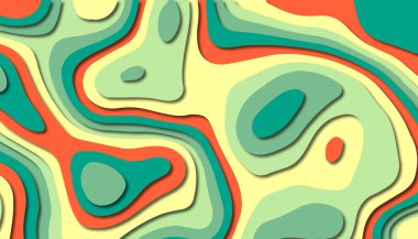 3D soyut kağıt sanat tarzı, iş sunumları, el ilanları, posterler, baskılar, dekorasyon, kartları, broşür kapak için tasarım düzen