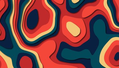 3D soyut kağıt sanat tarzı, iş sunumları, el ilanları, posterler, baskılar, dekorasyon, kartları, broşür kapak için tasarım düzen