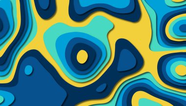 3D soyut kağıt sanat tarzı, iş sunumları, el ilanları, posterler, baskılar, dekorasyon, kartları, broşür kapak için tasarım düzen