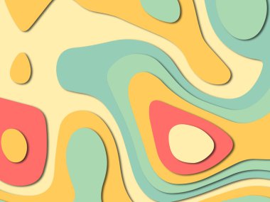 3D soyut kağıt sanat tarzı, iş sunumları, el ilanları, posterler, baskılar, dekorasyon, kartları, broşür kapak için tasarım düzen