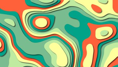 3D soyut kağıt sanat tarzı, iş sunumları, el ilanları, posterler, baskılar, dekorasyon, kartları, broşür kapak için tasarım düzen