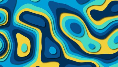 3D soyut kağıt sanat tarzı, iş sunumları, el ilanları, posterler, baskılar, dekorasyon, kartları, broşür kapak için tasarım düzen