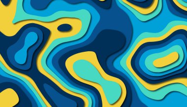 3D soyut kağıt sanat tarzı, iş sunumları, el ilanları, posterler, baskılar, dekorasyon, kartları, broşür kapak için tasarım düzen