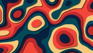 3D soyut kağıt sanat tarzı, iş sunumları, el ilanları, posterler, baskılar, dekorasyon, kartları, broşür kapak için tasarım düzen