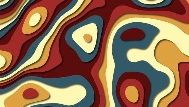 3D soyut kağıt sanat tarzı, iş sunumları, el ilanları, posterler, baskılar, dekorasyon, kartları, broşür kapak için tasarım düzen