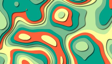 3D soyut kağıt sanat tarzı, iş sunumları, el ilanları, posterler, baskılar, dekorasyon, kartları, broşür kapak için tasarım düzen