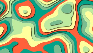 3D soyut kağıt sanat tarzı, iş sunumları, el ilanları, posterler, baskılar, dekorasyon, kartları, broşür kapak için tasarım düzen