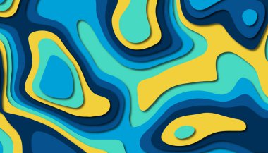 3D soyut kağıt sanat tarzı, iş sunumları, el ilanları, posterler, baskılar, dekorasyon, kartları, broşür kapak için tasarım düzen