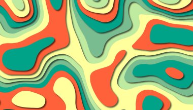 3D soyut kağıt sanat tarzı, iş sunumları, el ilanları, posterler, baskılar, dekorasyon, kartları, broşür kapak için tasarım düzen