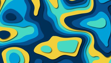 3D soyut kağıt sanat tarzı, iş sunumları, el ilanları, posterler, baskılar, dekorasyon, kartları, broşür kapak için tasarım düzen