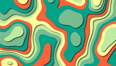 3D soyut kağıt sanat tarzı, iş sunumları, el ilanları, posterler, baskılar, dekorasyon, kartları, broşür kapak için tasarım düzen