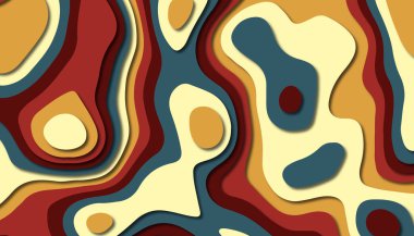 3D soyut kağıt sanat tarzı, iş sunumları, el ilanları, posterler, baskılar, dekorasyon, kartları, broşür kapak için tasarım düzen