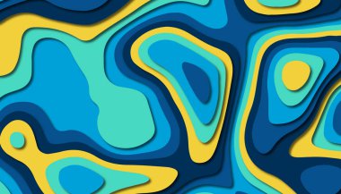 3D soyut kağıt sanat tarzı, iş sunumları, el ilanları, posterler, baskılar, dekorasyon, kartları, broşür kapak için tasarım düzen