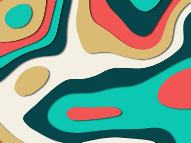 3D soyut kağıt sanat tarzı, iş sunumları, el ilanları, posterler, baskılar, dekorasyon, kartları, broşür kapak için tasarım düzen