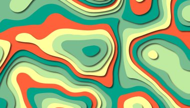 3D soyut kağıt sanat tarzı, iş sunumları, el ilanları, posterler, baskılar, dekorasyon, kartları, broşür kapak için tasarım düzen