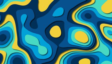 3D soyut kağıt sanat tarzı, iş sunumları, el ilanları, posterler, baskılar, dekorasyon, kartları, broşür kapak için tasarım düzen