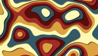 3D soyut kağıt sanat tarzı, iş sunumları, el ilanları, posterler, baskılar, dekorasyon, kartları, broşür kapak için tasarım düzen