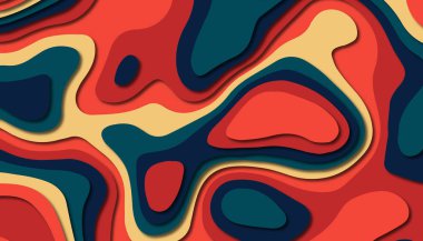 3D soyut kağıt sanat tarzı, iş sunumları, el ilanları, posterler, baskılar, dekorasyon, kartları, broşür kapak için tasarım düzen