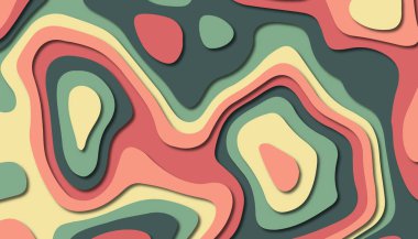 3D soyut kağıt sanat tarzı, iş sunumları, el ilanları, posterler, baskılar, dekorasyon, kartları, broşür kapak için tasarım düzen