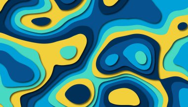 3D soyut kağıt sanat tarzı, iş sunumları, el ilanları, posterler, baskılar, dekorasyon, kartları, broşür kapak için tasarım düzen