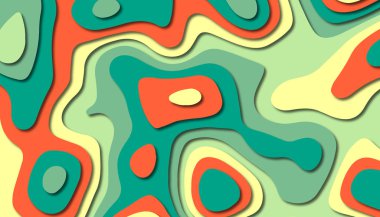 3D soyut kağıt sanat tarzı, iş sunumları, el ilanları, posterler, baskılar, dekorasyon, kartları, broşür kapak için tasarım düzen